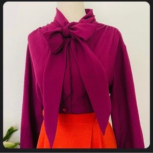 Dark Purple vintage bow top